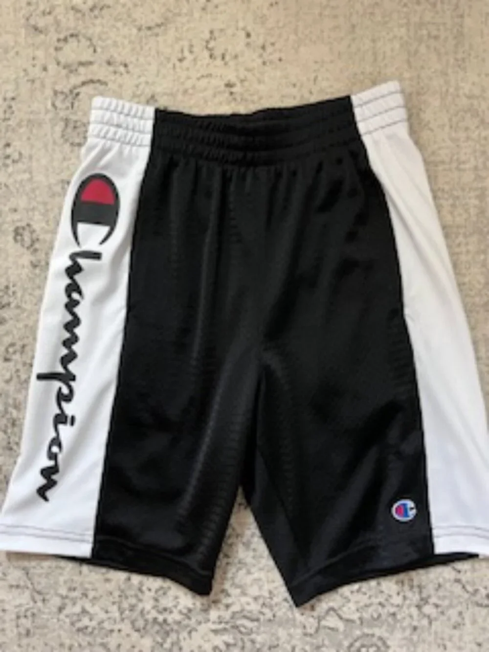 🧡3/15 Champion Big Boy Side Panel Logo Mesh Active Shorts Boys M